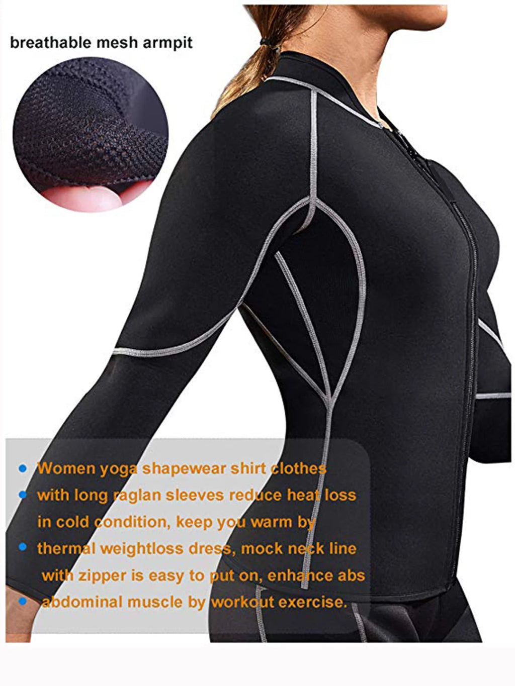 Women's Neoprene Sauna Vest Waist Trainer Corset Long Sleeves Gym Hot Sweat Suit Workout Body Shaper C686