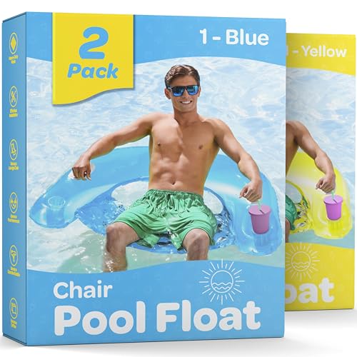 Inflatable Pool Float Chair with Cup Holders & Handles R3820