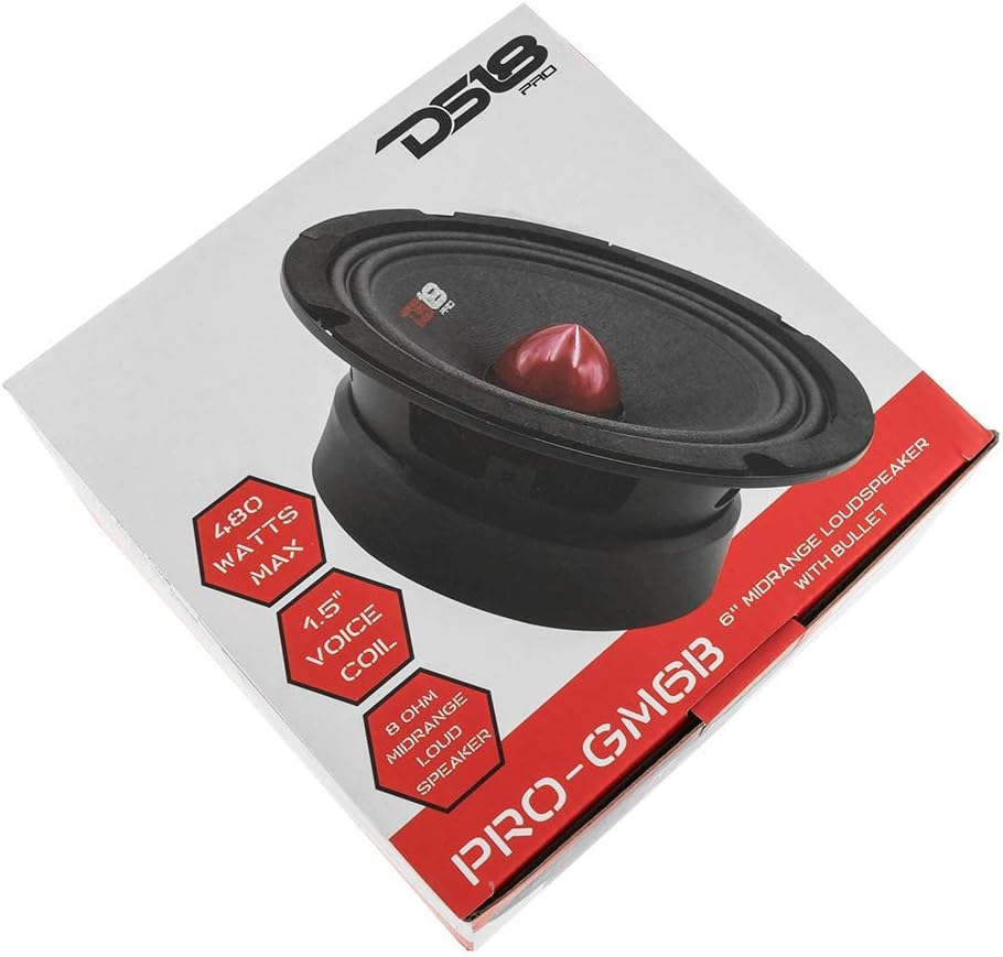 Red Aluminum Bullet 6.5 Midrange Loudspeaker 4 Ohms 480W Max (2 Speakers) E427462