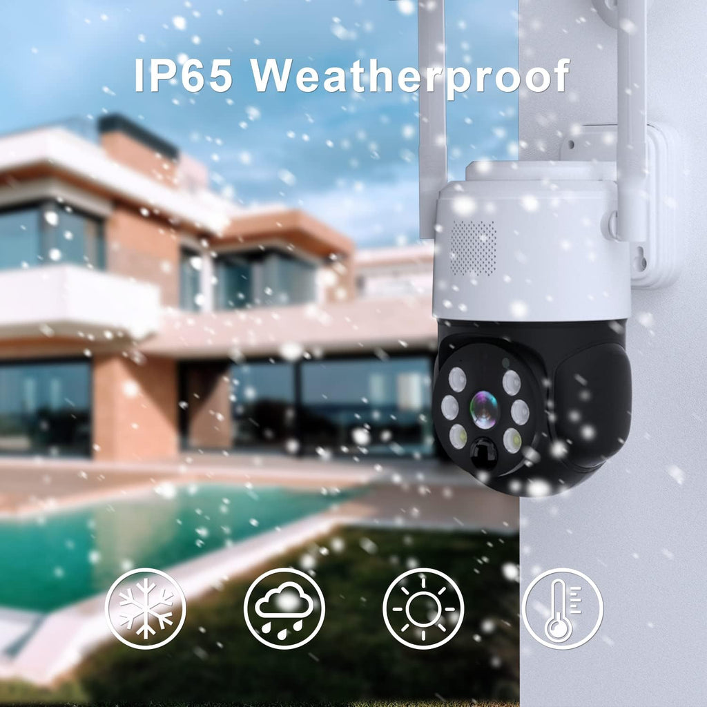 Solar Security Camera Outdoor Wireless Pan Tilt Battery Powered Auto Tracking 1080P WiFi PTZ Camera Home Surveillance PIR Motion Detection Two-Way Audio Color Night Vision SD/Cloud Storage T81116
