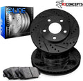 Black Drilled and Slotted Brake Rotors with Semi-Metallic Brake Pads K3777