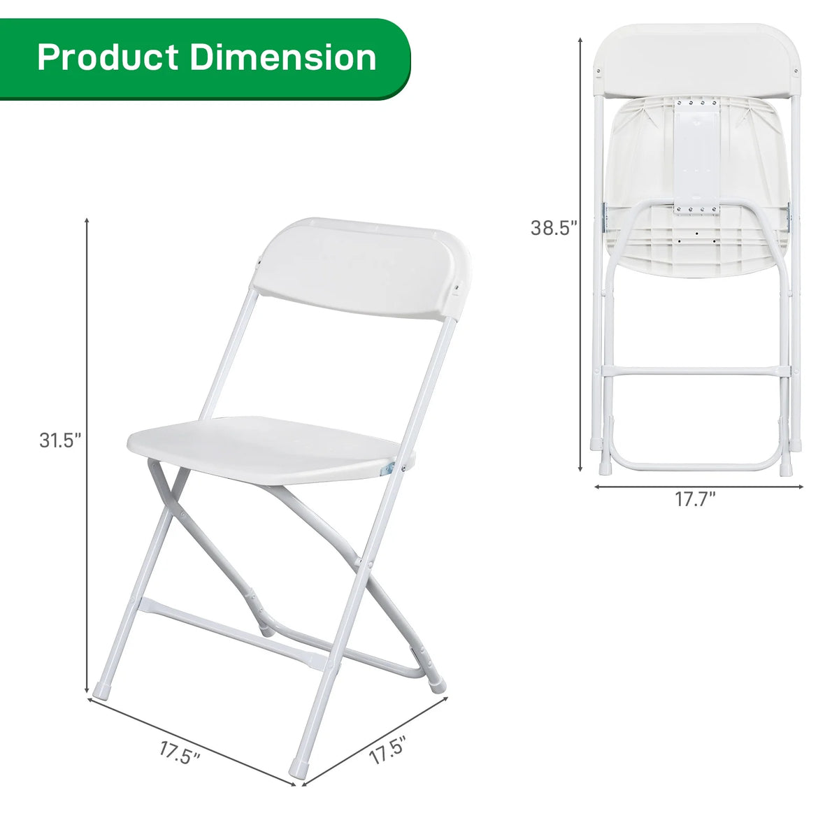 10 Pack White Stackable Plastic Folding Chairs Q486