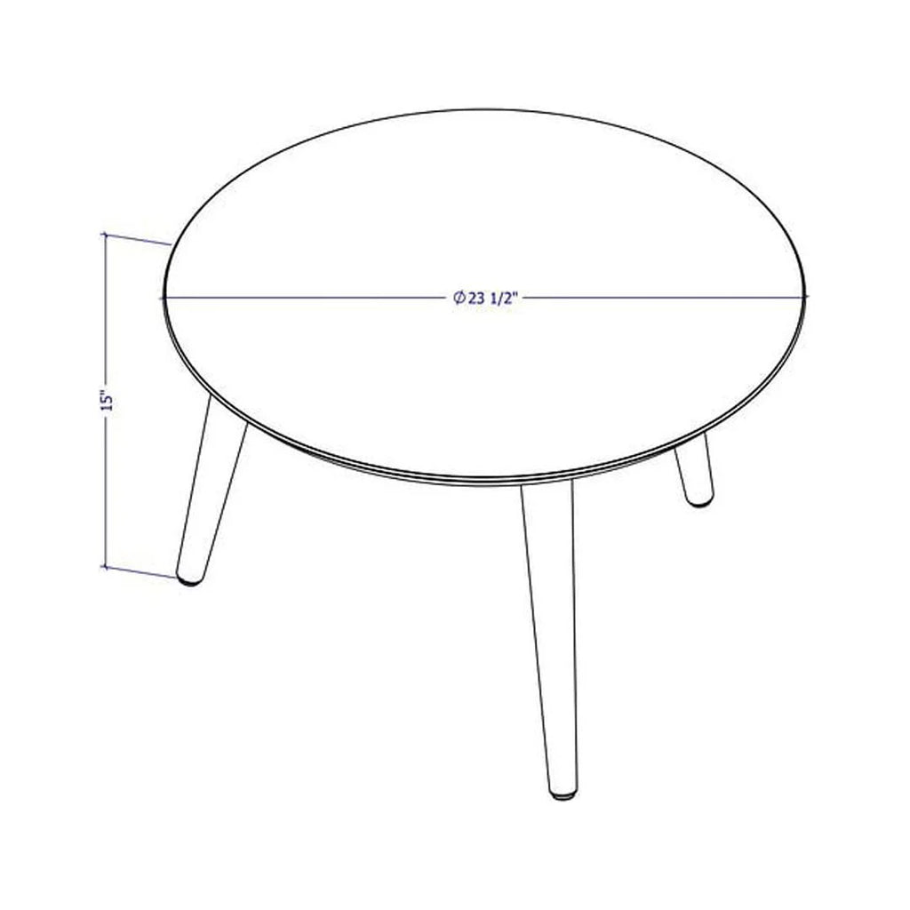 Solid Wood 24" Round Coffee Table in Off White G1826