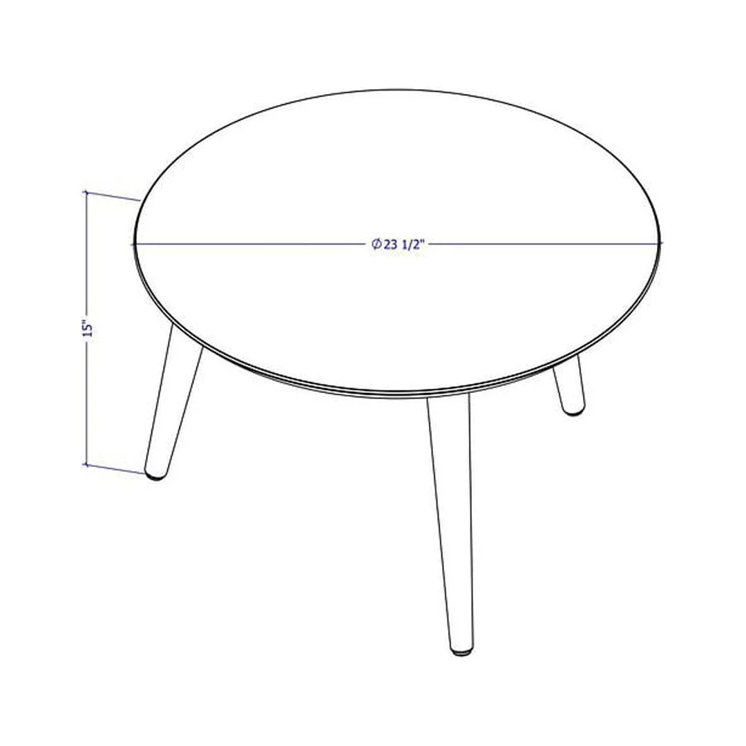 Solid Wood 24" Round Coffee Table in Off White G1826