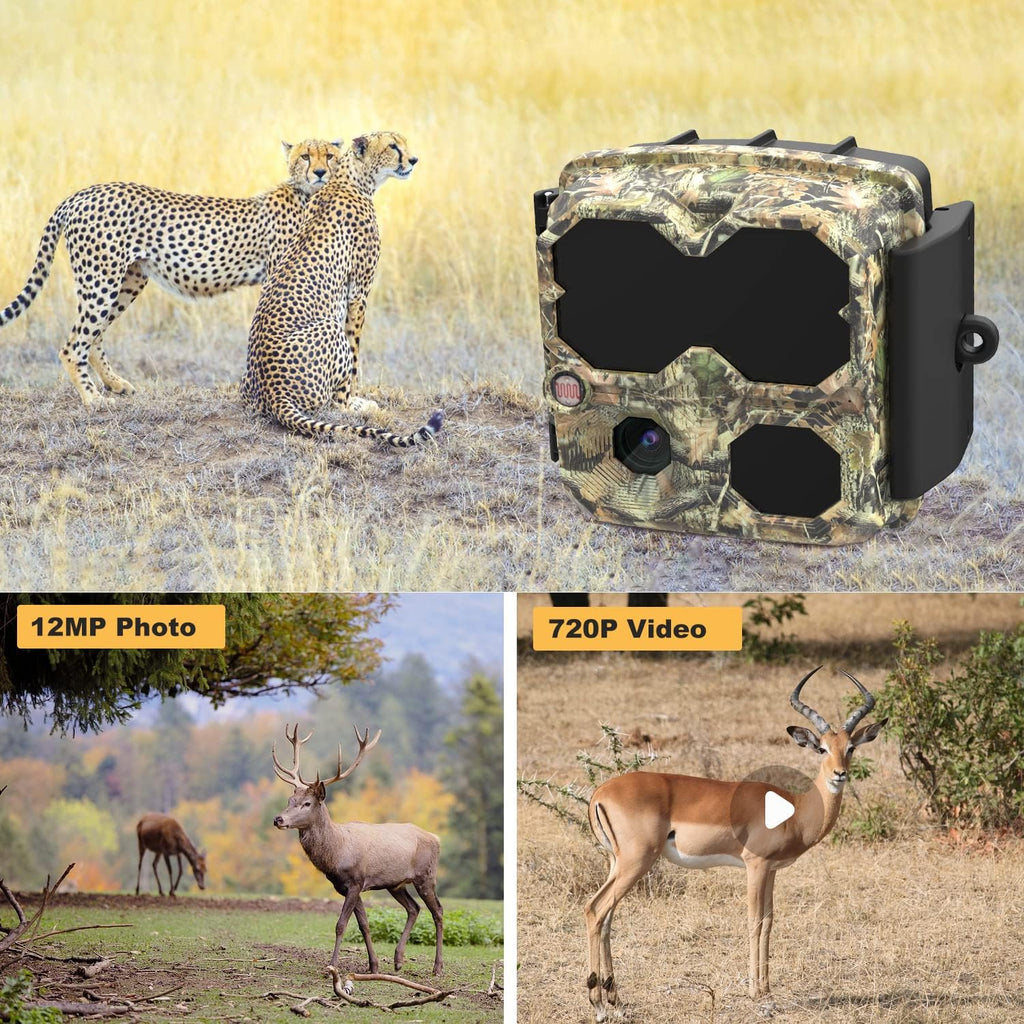 Pack of 2 Mini 12MP 1080P Waterproof Game Camera with Night Vision Motion Activated Video Cam D5052