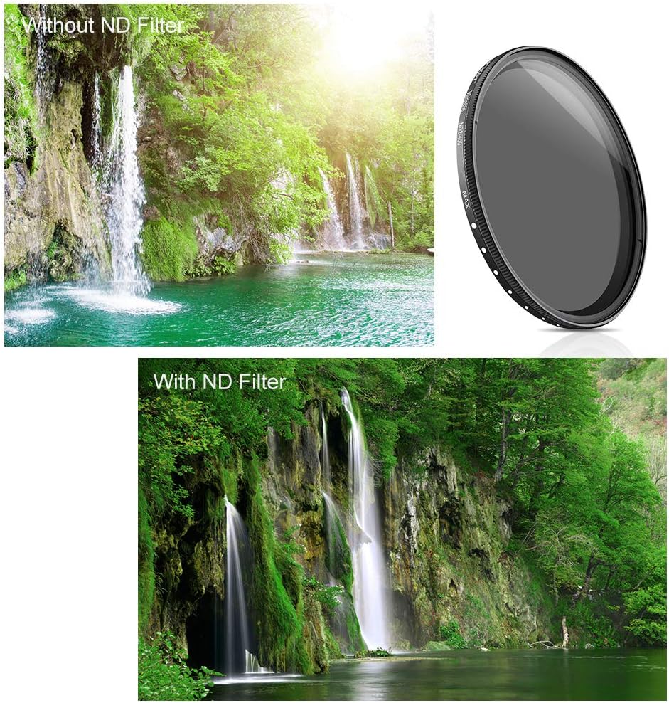 52mm Variable Neutral Density Filter ND2-ND400 (1-9 Stop) Ultra Slim Filter Pack of 2 K3521