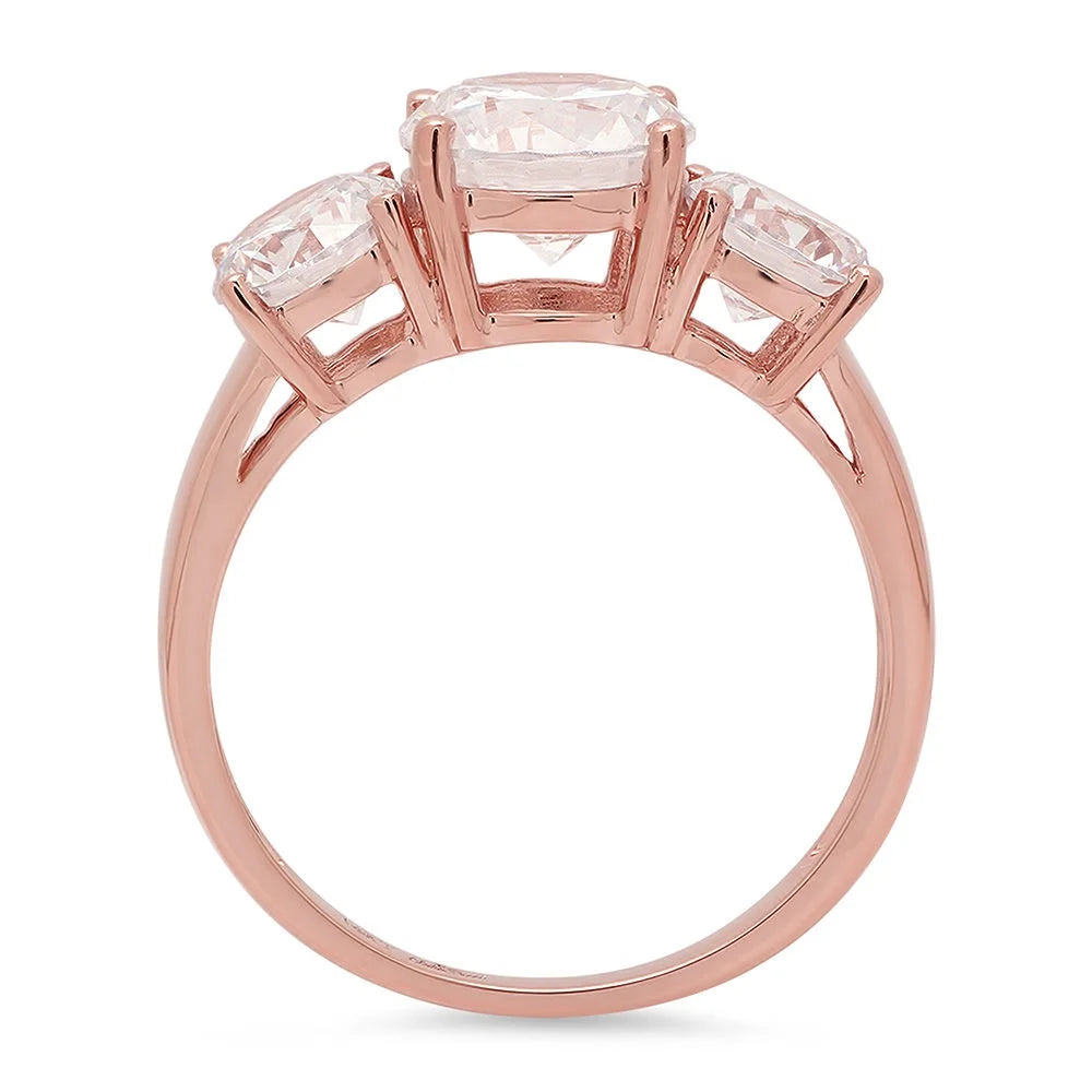 18K Rose Gold Three-Stone Diamond Engagement Ring C987126