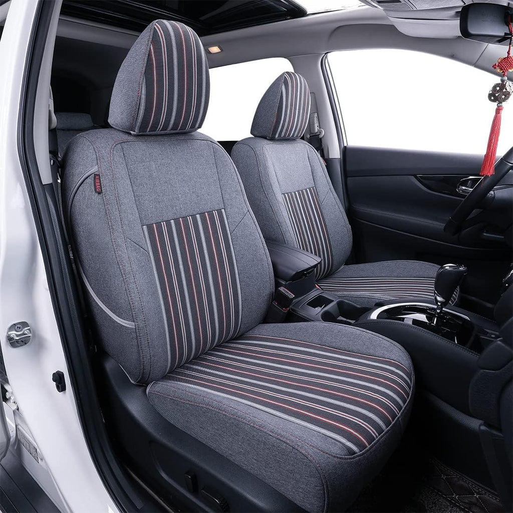 Black/Red/White Stripes Full Set Seat Covers T657