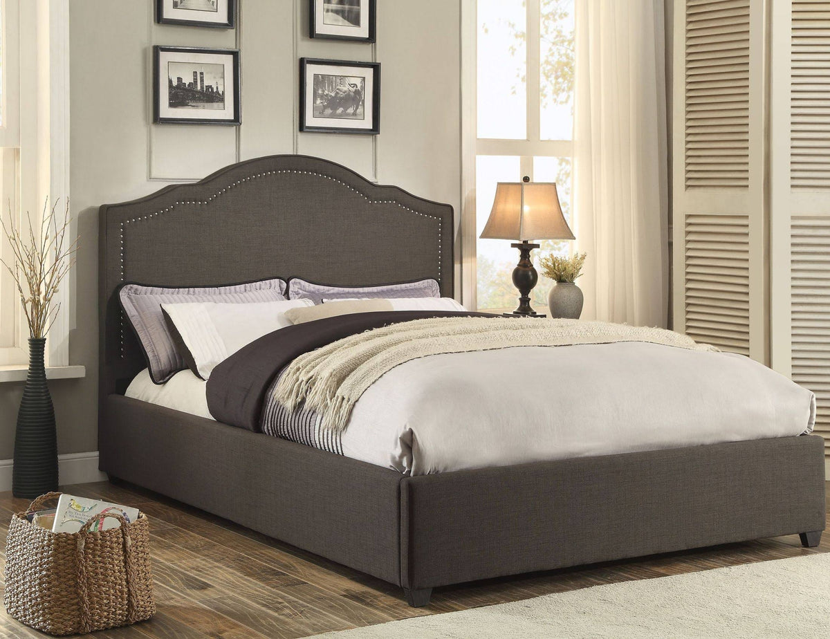 Dark Grey Fabric California King Bed T9449
