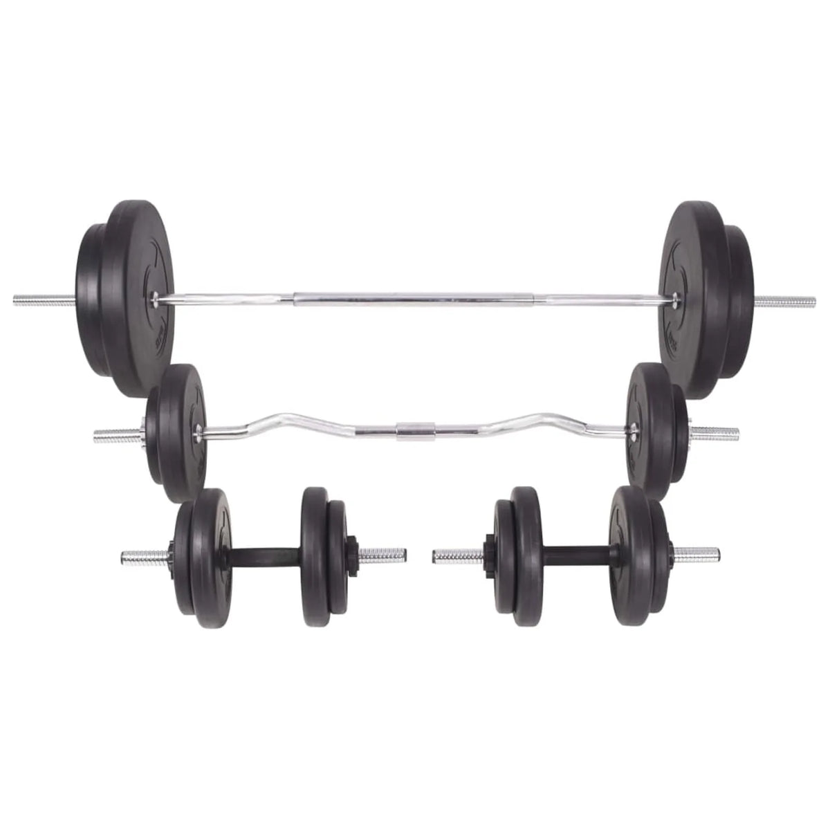 Workout Bench with Weight Rack, Barbell and Dumbbell Set 264.6 lb P510527