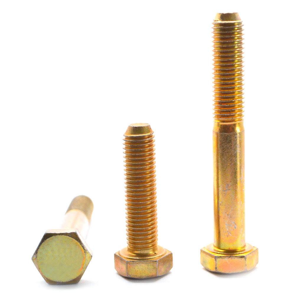 1 1/4x22-12 x 5x22 Fine Thread Grade 8 Hex Cap Screw Yellow Zinc Plated I25311