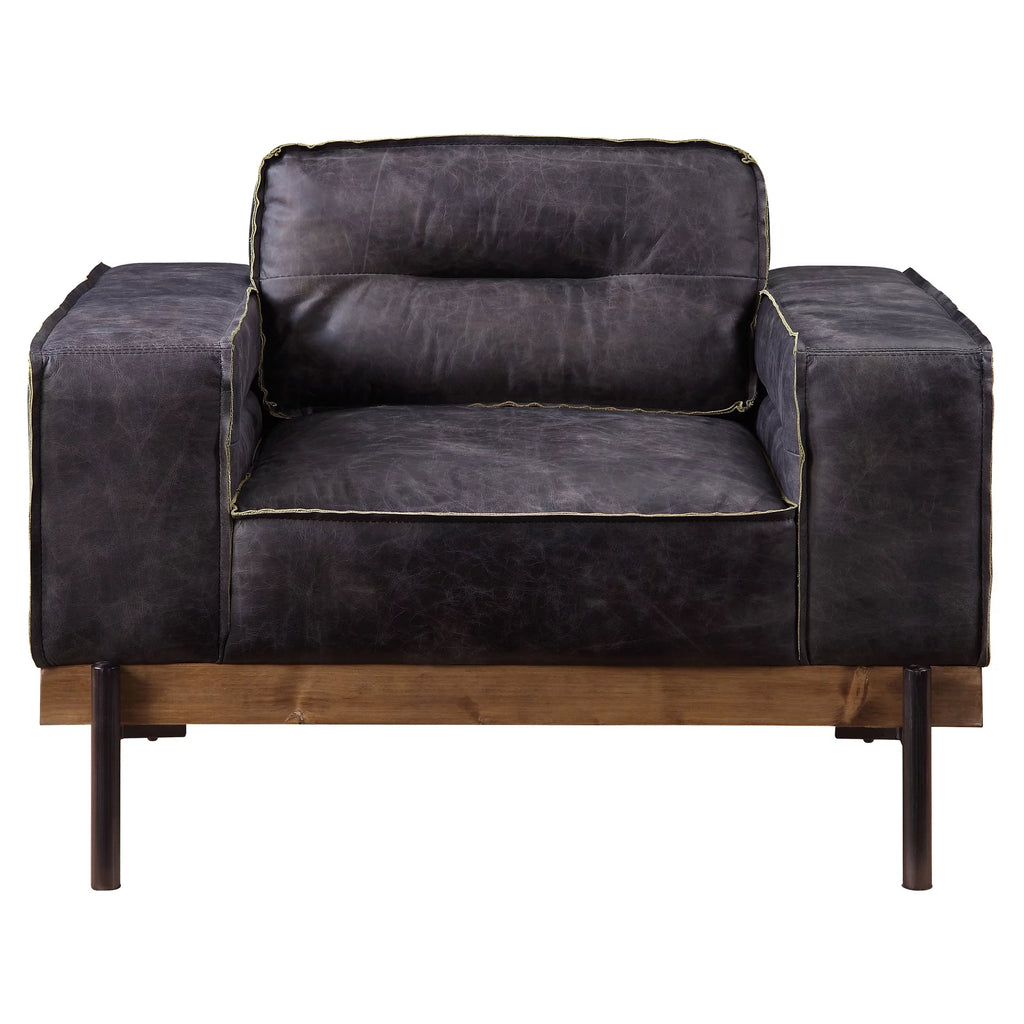 Square Arm Tufted Accent Chair in Antique Ebony P476768