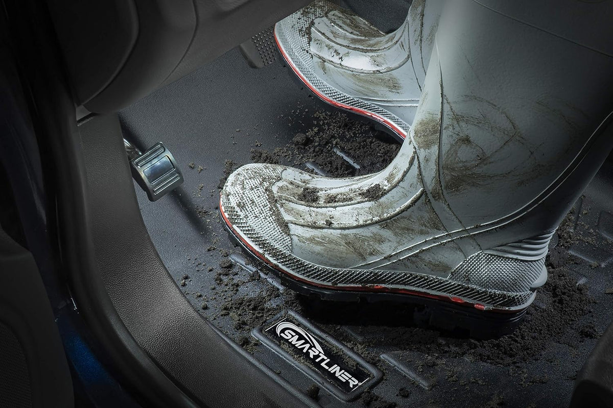 Black Custom Fit Floor Mats 2 Rows and Cargo Liner Trunk Set W673128