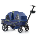 4-Seater Wagon Stroller with Rugged Wheels and Removable Canopy S358