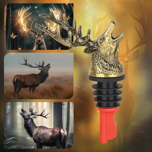 Silver Deer Wine Bottle Pourer and Stopper Y2216