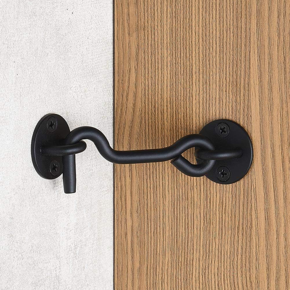 Black 4" Hook and Eye Latch, Pack of 2 O547