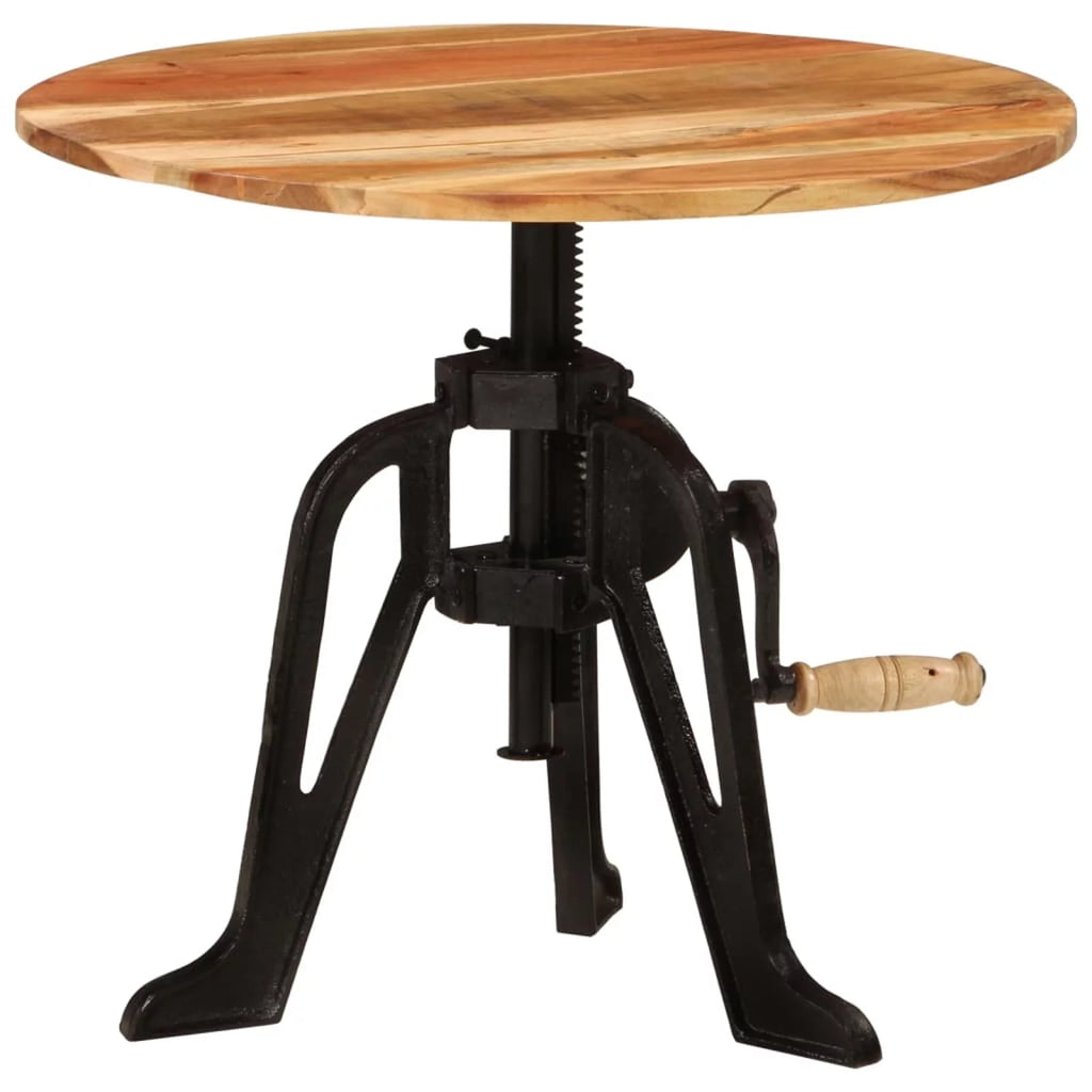 Solid Wood Acacia and Cast Iron Side Table X4010