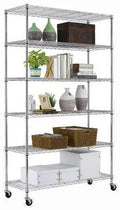 6 Tier Wire Shelving Unit with Wheels Y4513