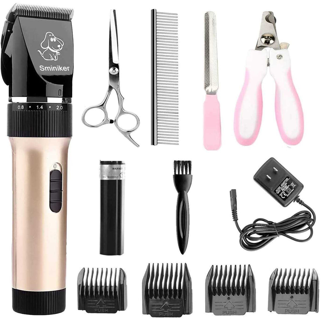 Low Noise Rechargeable Cordless Pet Clippers Grooming Kit with Storage Bag N304