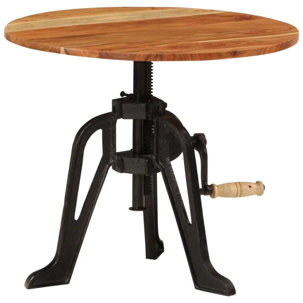 Solid Wood Acacia and Cast Iron Side Table X4010
