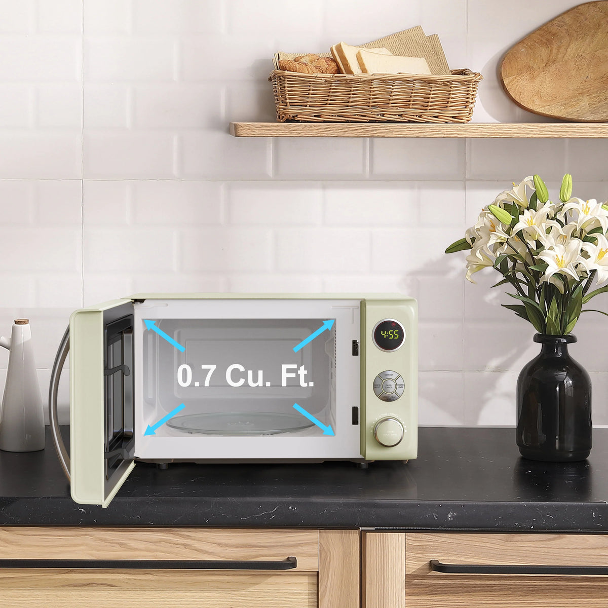 0.7 Cu. ft. 700 Watts Cream Countertop Microwave Oven G188