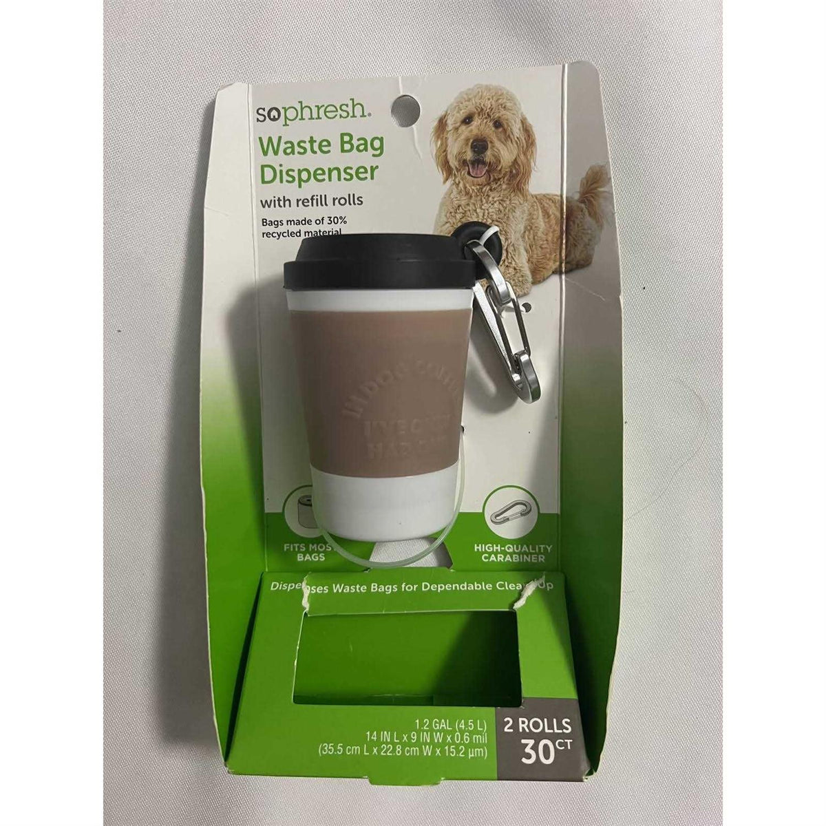 Coffee Cup Dog Waste Bag Dispenser with Refill Rolls R871115