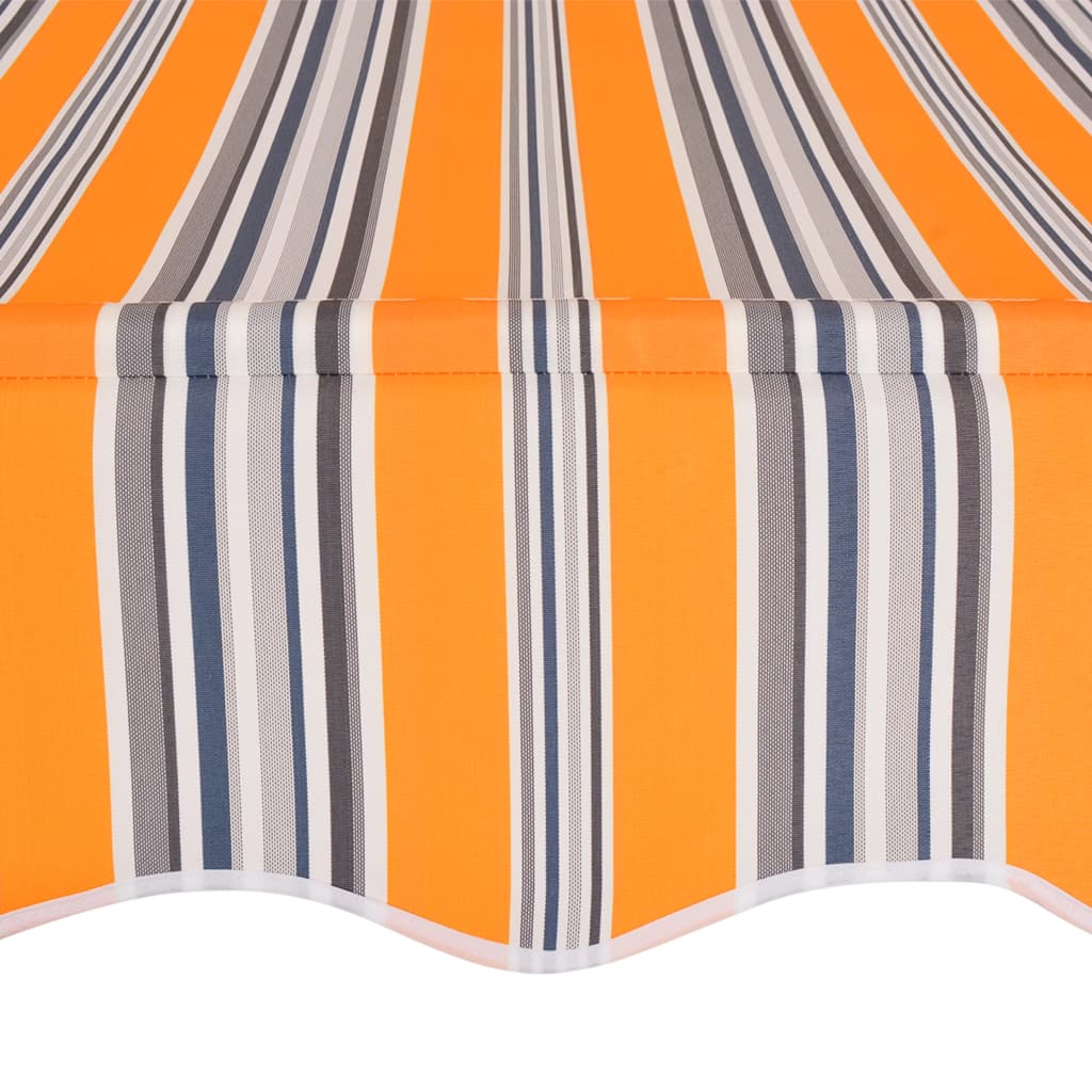 Manual Retractable Awning 137.8" Yellow and Blue Stripes G501308