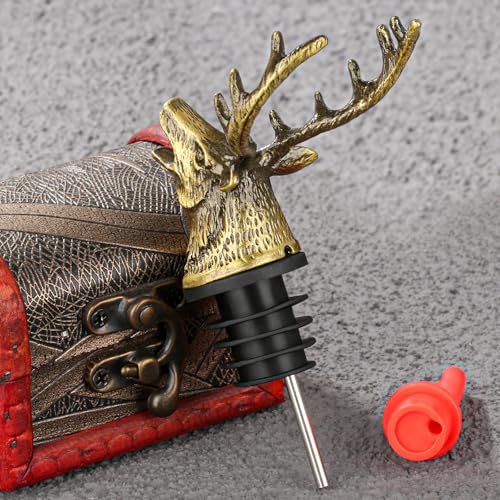 Silver Deer Wine Bottle Pourer and Stopper Y2216