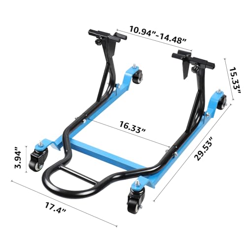 Heavy Duty Motorcycle Rear Wheel Lift Stand with 4 Movable Wheels A5532