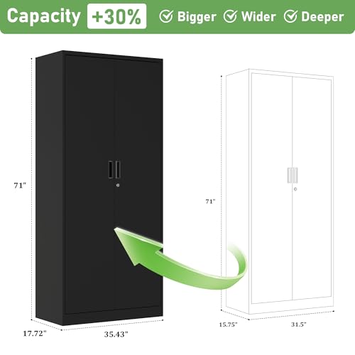 Lockable Metal Garage Storage Cabinet with Wheels F445