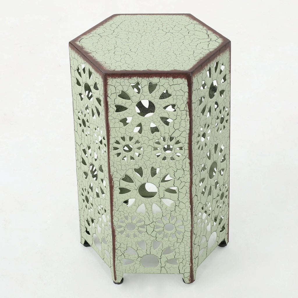 12 Inch and 14 Inch Iron Side Table Set S40868