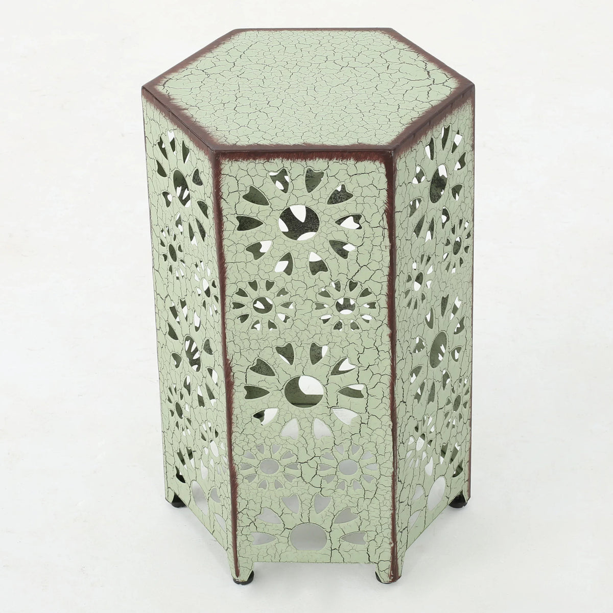 12 Inch and 14 Inch Iron Side Table Set S40868