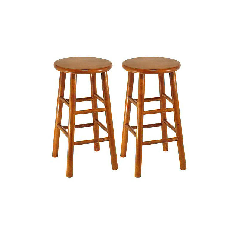 Cherry 24x22 Stool with Beveled Seat, Set of 2 K861