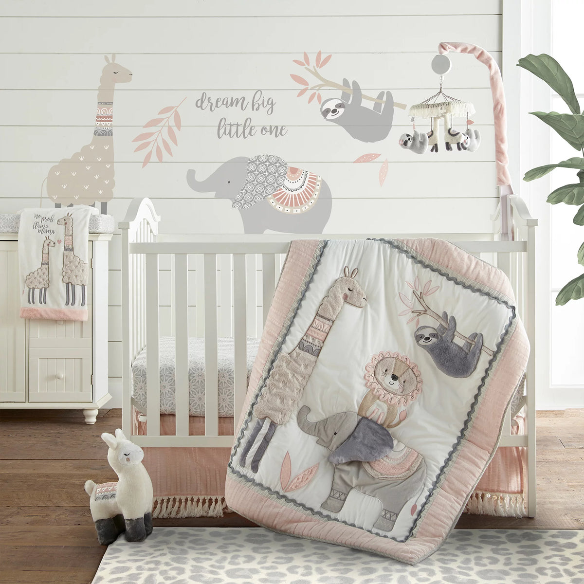 Grey and Cream Leopard 5 x 7 Rug J39936