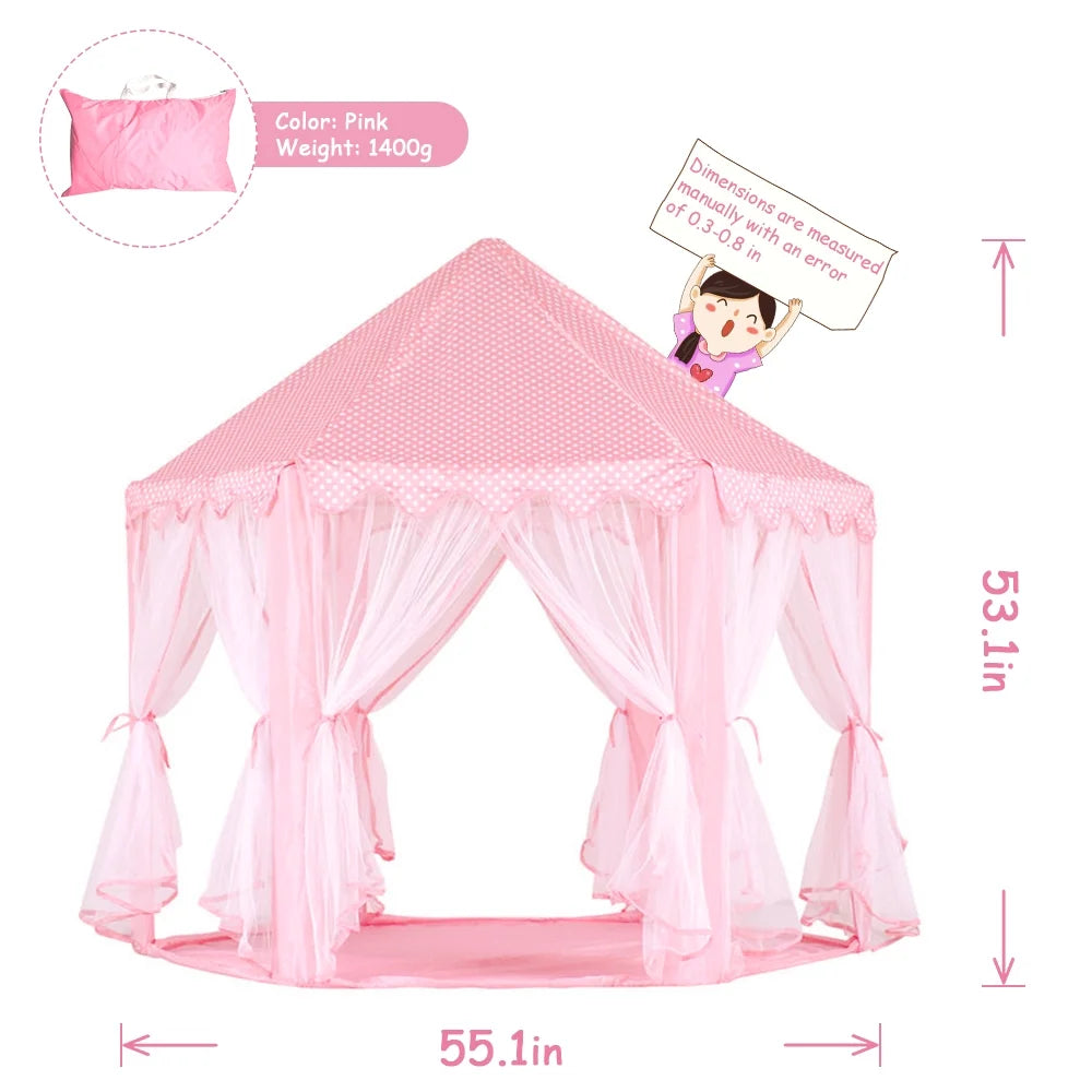 Pink Castle Play Tent with Led Lights H87397