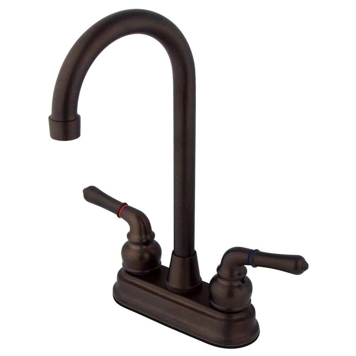 Chrome & Polished Brass Bar Faucet with Lever Handles N291718