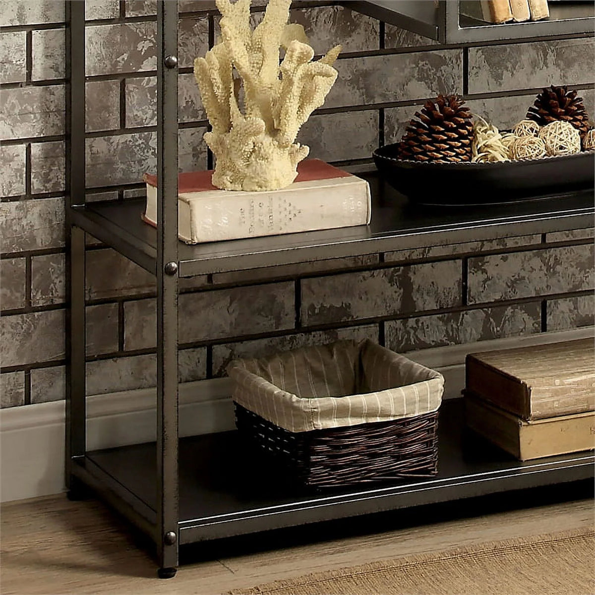 Industrial Metal 6-Shelf Bookcase B388