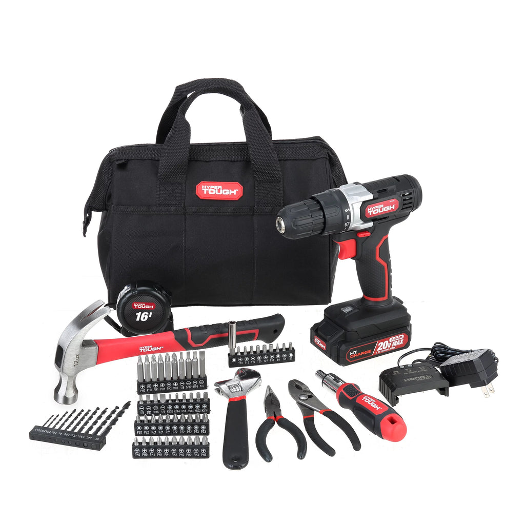 20V Max Lithium-Ion 3/8 inch Cordless Drill 70-Piece Home Tool Set W758
