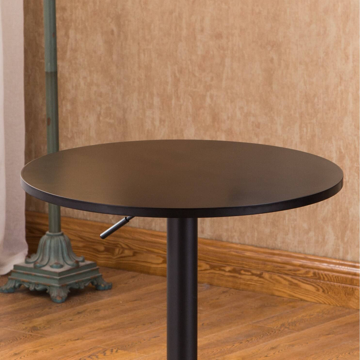 Black Round Adjustable Height Metal Bar Table G254