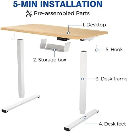 Height Adjustable Electric Sit Stand Desk 40 x 24 Inches O138919