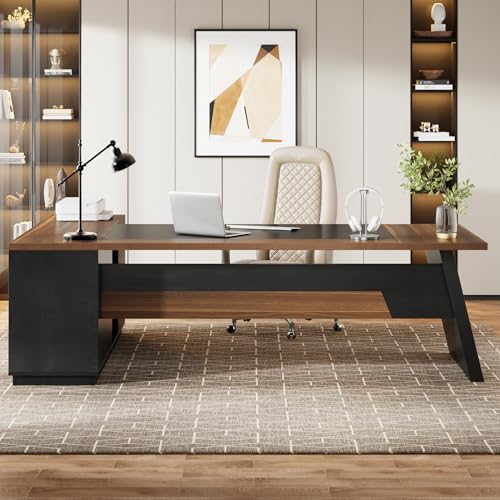 78" L-Shaped Desk with Drawers and File Cabinet A5068