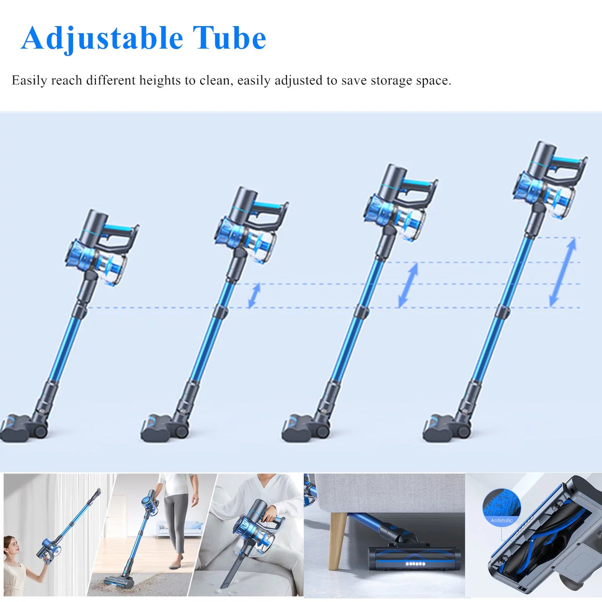 Cordless Stick Vacuum Cleaner Blue W692