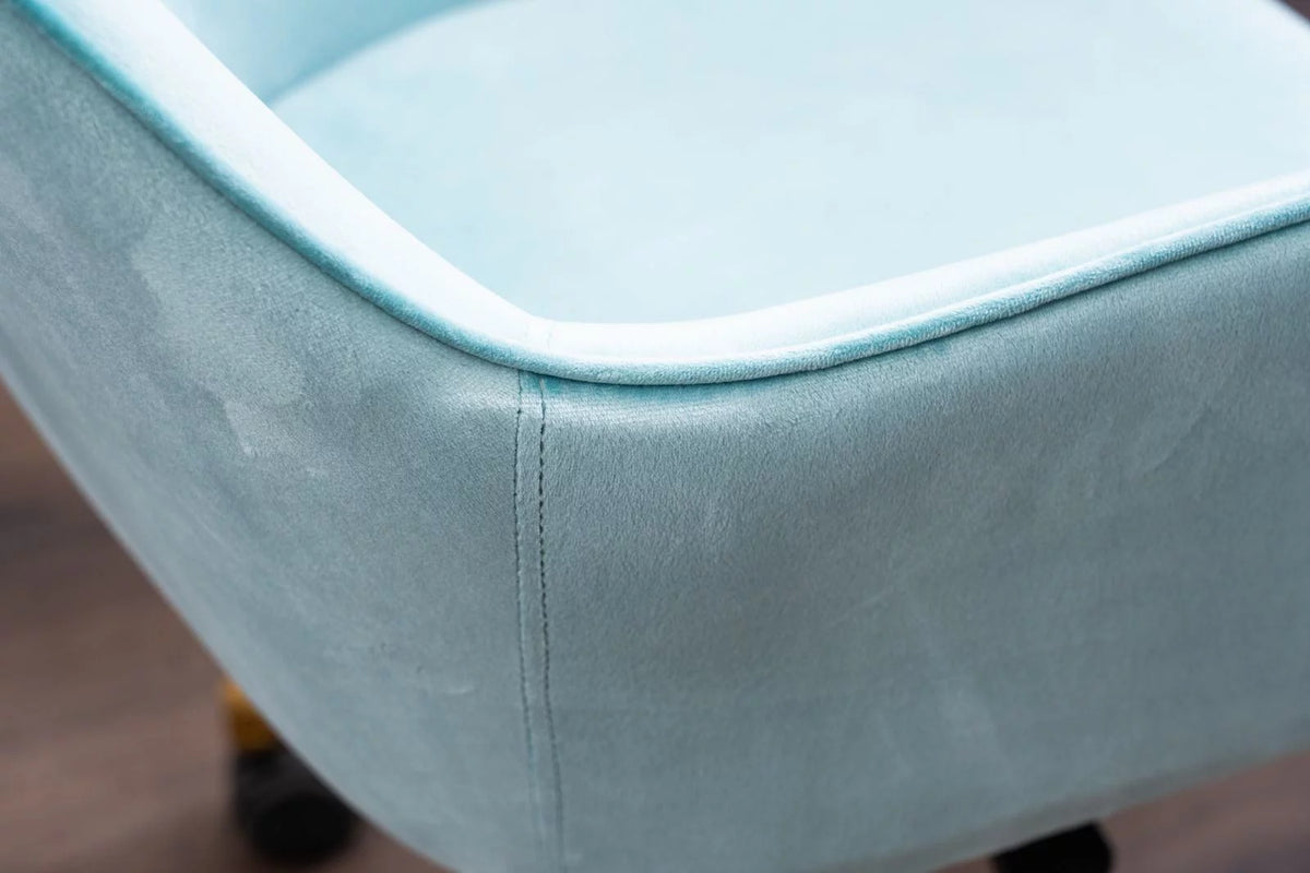 Aqua Light Blue Velvet Adjustable Height Office Chair O41275