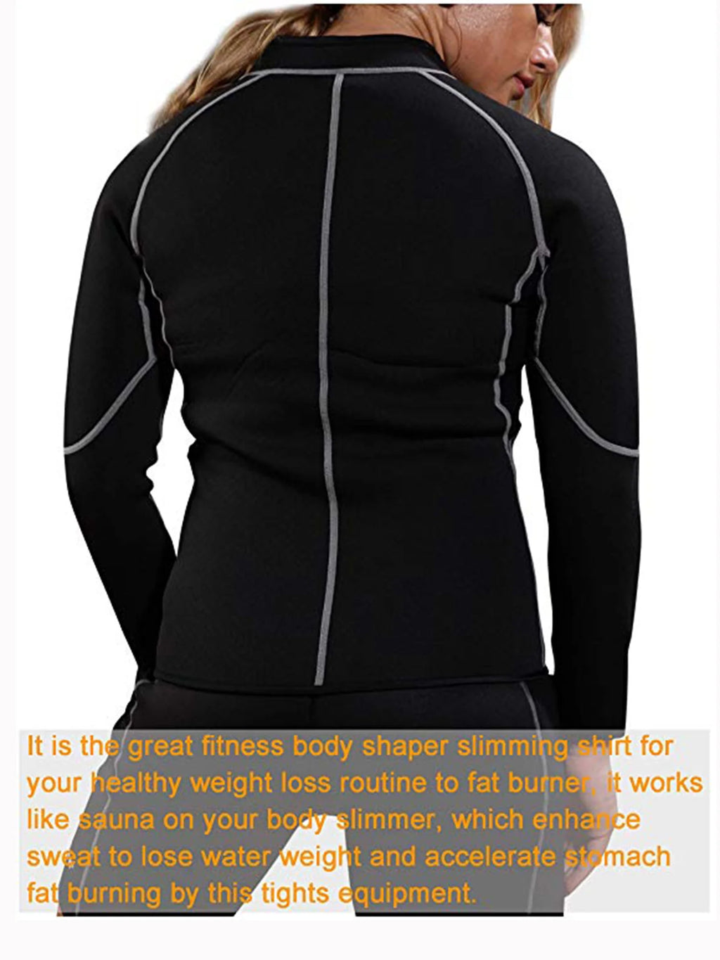 Women's Neoprene Sauna Vest Waist Trainer Corset Long Sleeves Gym Hot Sweat Suit Workout Body Shaper C686