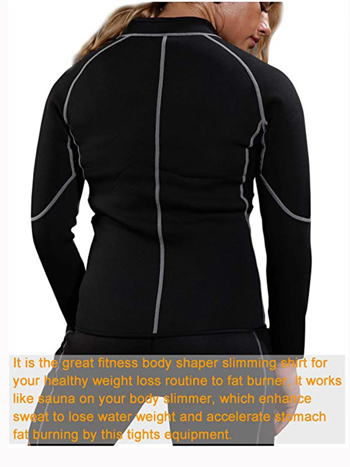 Women's Neoprene Sauna Vest Waist Trainer Corset Long Sleeves Gym Hot Sweat Suit Workout Body Shaper C686