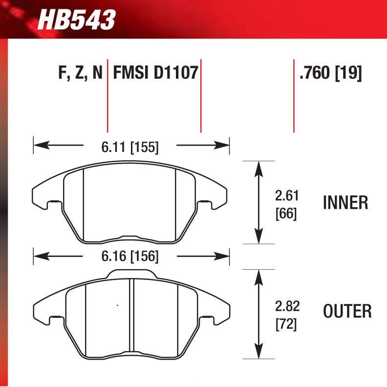 HP Plus Brake Pads Z752