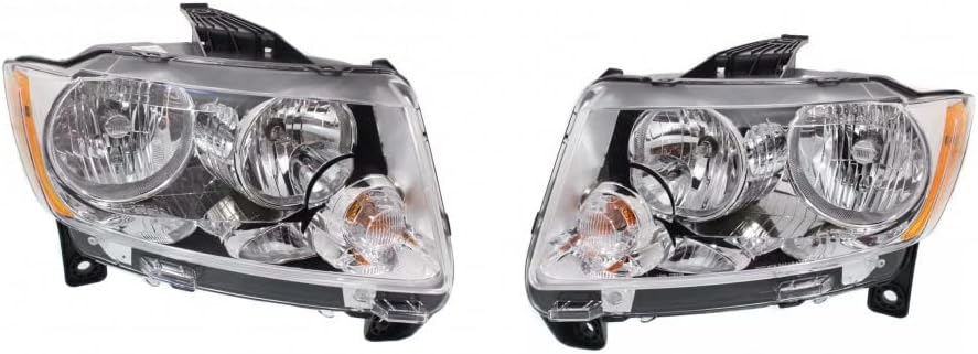 Headlight Assembly Pair for Jeep Grand Cherokee 2011 2012 2013 Halogen O880274