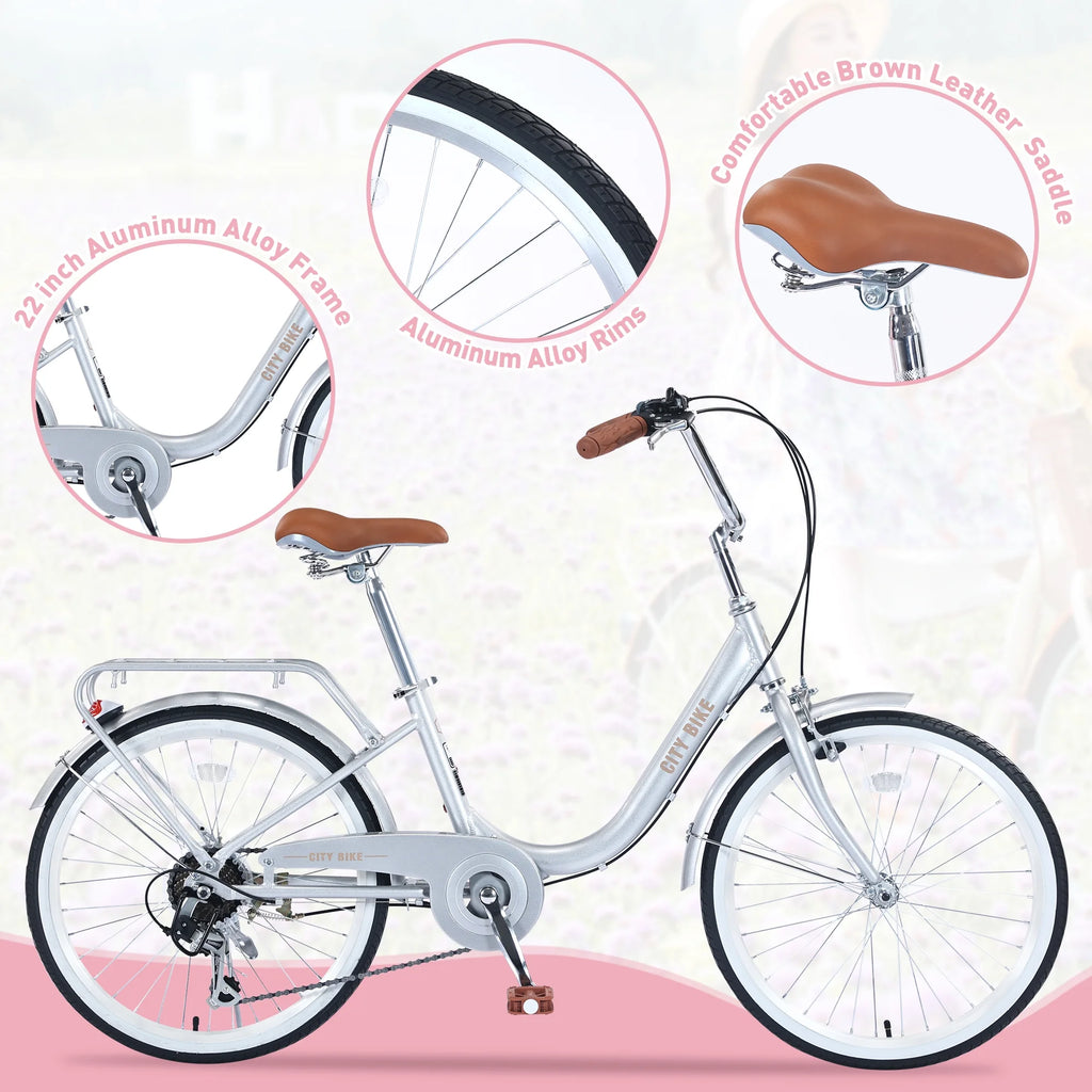 Pink 22 7 Speed Aluminium Alloy Frame Kids Bike X457519