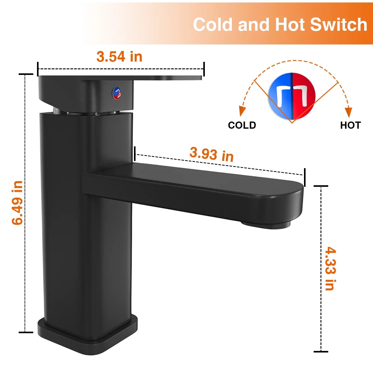 2Pack Single Handle Black Bathroom Sink Faucet Z869023