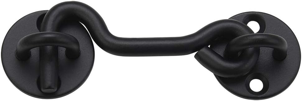 Black 4" Hook and Eye Latch, Pack of 2 O547